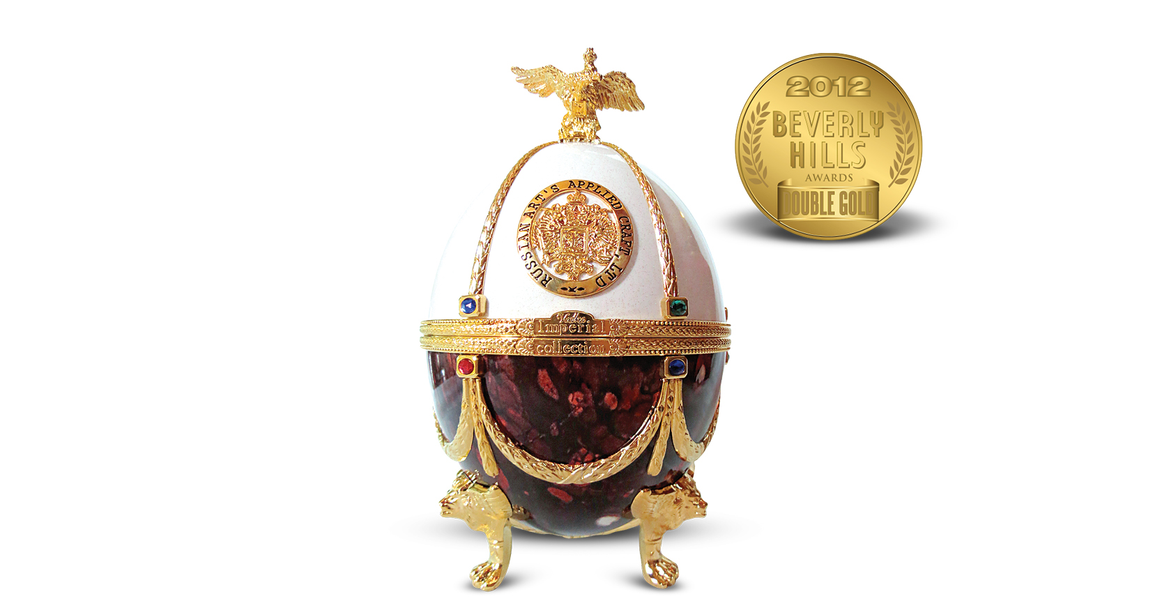Carafe in Pearl & Ruby Faberge Egg Imperial Collection Super Premium Vodka